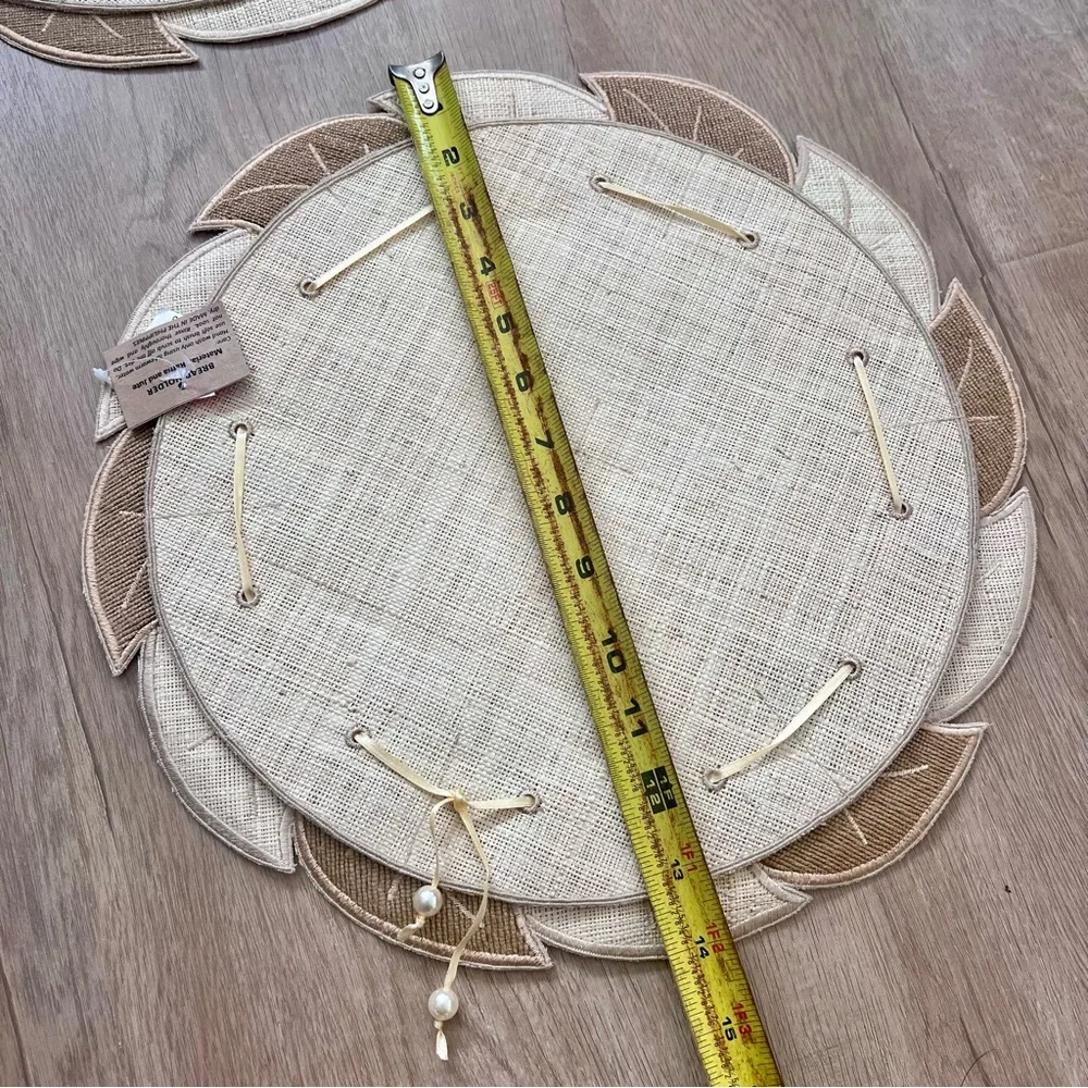 KULTURA Scrunch Three Layers Leaf Shape Placemats Bread Holders, Set Of‎ 4 NWT
